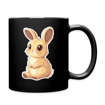 Hase - Tasse einfarbig - Schwarz - Rechts