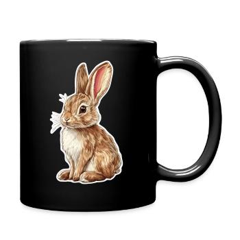 Hase - Tasse einfarbig - Schwarz - Rechts