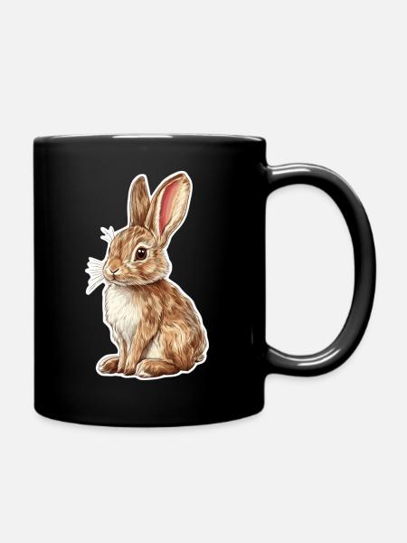 Hase - Tasse einfarbig - Schwarz