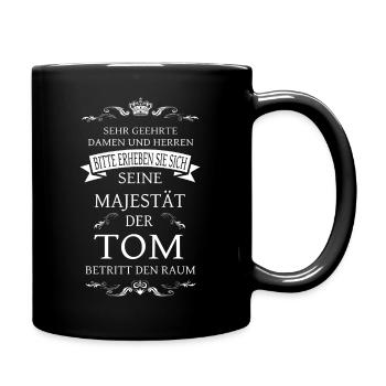 His Majesty the Tom enters the room - Full Colour Mug - black - Right