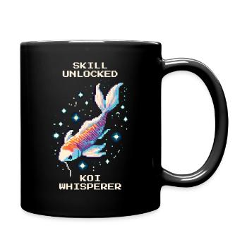 Skill freigeschaltet: Koi-Flüsterer | Koi Teich - Tasse einfarbig - Schwarz - Rechts