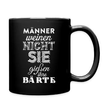 Männer weinen nie sie gießen ihre Bärte / Bart - Tasse einfarbig - Schwarz - Rechts
