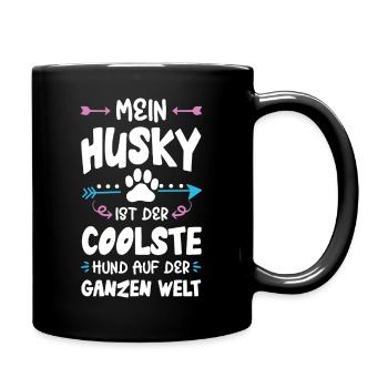 husky dog saying - Full Colour Mug - black - Right