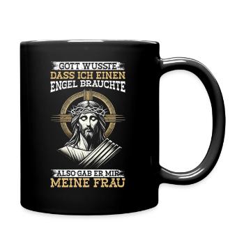 Jesus Christlich Katholiken Gläubiger Gottesdienst - Tasse einfarbig - Schwarz - Rechts