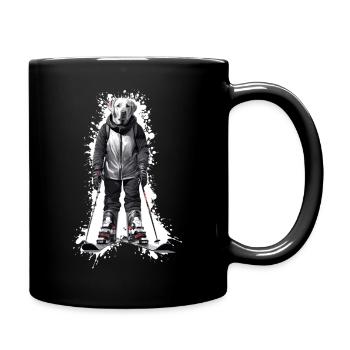 Labrador Dog Ski Skiing - Full Colour Mug - black - Right