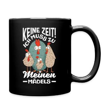Pas le temps! Je dois aller vers mes filles – des poulets - Mug uni - noir - Droite