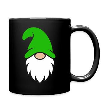 Nain de jardin avec chapeau vert vif - Mug uni - noir - Droite