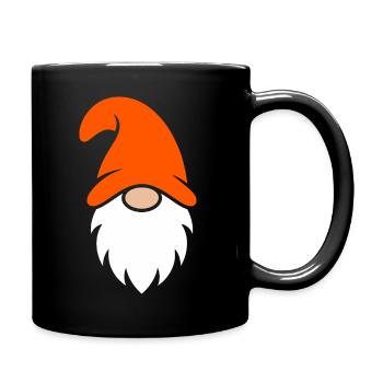 Orange Hat Garden Gnome - Full Colour Mug - black - Right