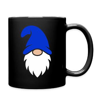 Cute Dark Blue Christmas Gnome - Full Colour Mug - black - Right