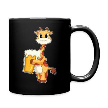 Giraffe Bier - Tasse einfarbig - Schwarz - Rechts