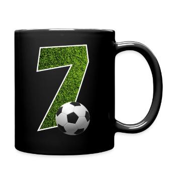 NR. 7 NUMMER 7 FUßBALL 7. GEBURTSTAG - Tasse einfarbig - Schwarz - Rechts