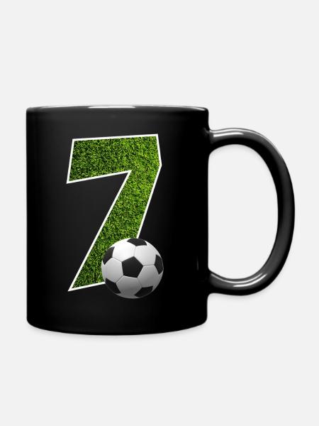 NR. 7 NUMMER 7 FUßBALL 7. GEBURTSTAG - Tasse einfarbig - Schwarz