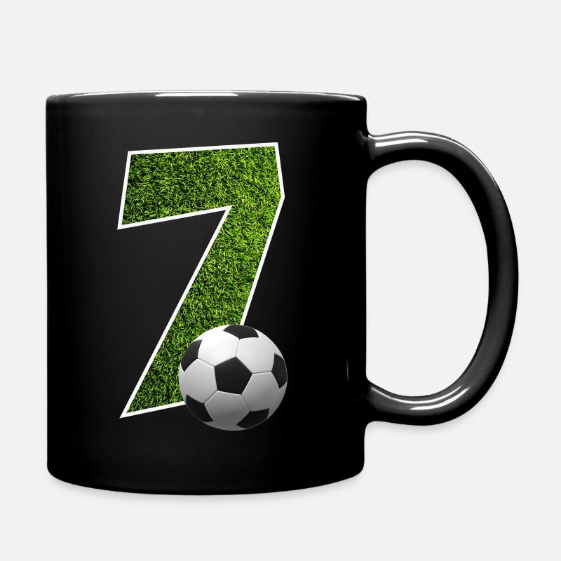 NR. 7 NUMMER 7 FUßBALL 7. GEBURTSTAG - Tasse einfarbig - Schwarz