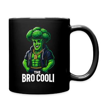 Funny Broccoli Shirt for Gym Lovers and Vegetarian - Full Colour Mug - black - Right