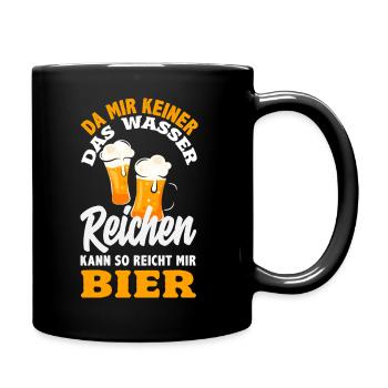 Lustiges Vatertag Geschenk Papa Bier - Tasse einfarbig - Schwarz - Rechts