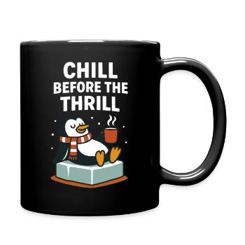 Chillen Sie vor dem Nervenkitzel Festlicher Weihnachtspinguin - Tasse einfarbig - Schwarz - Rechts