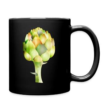 Artichoke in fresh shades of green as a vegetable motif - Full Colour Mug - black - Right