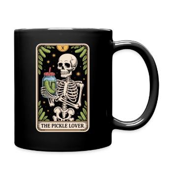 The Pickle Lover Skelett Tarot Gurke Humor - Tasse einfarbig - Schwarz - Rechts