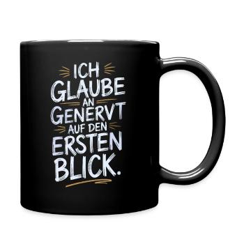 I believe in annoyed at first glance humor - Full Colour Mug - black - Right