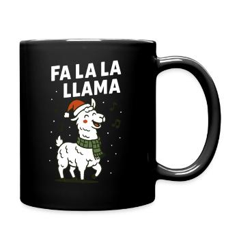 Fa La La Llama Christmas Family Fun - Full Colour Mug - black - Right