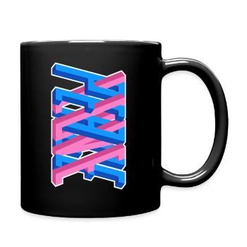 Love & Peace – Graffiti Style Love & Freedom - Full Colour Mug - black - Right