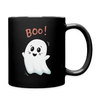 Boo Geist: Niedlicher Ghost - Tasse einfarbig - Schwarz - Rechts