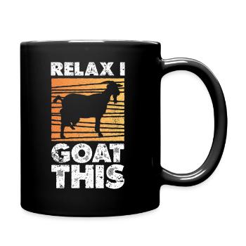 Silhouette de coucher de soleil de chèvre relaxe - Mug uni - noir - Droite