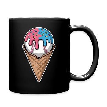Baseball Eiskugel Mit Streuseln Im Waffelhorn - Tasse einfarbig - Schwarz - Rechts