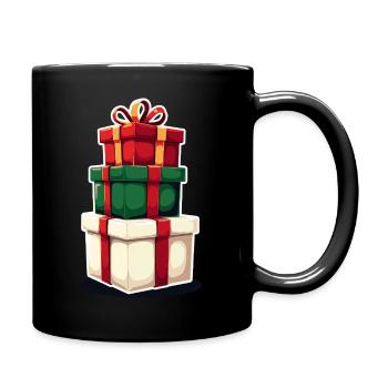 Stacked Gift Boxes Illustration - Full Colour Mug - black - Right