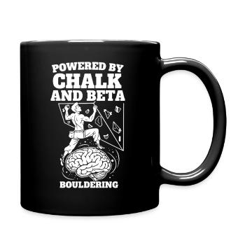 Angetrieben von Chalk und Beta Bouldering Climb - Tasse einfarbig - Schwarz - Rechts