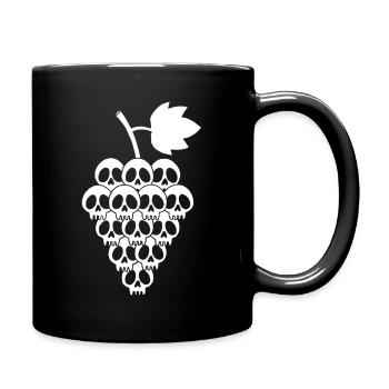 Weiße Traubenschädel - Tasse einfarbig - Schwarz - Rechts