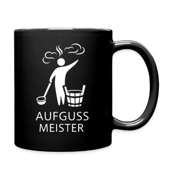 Sauna Aufguss Meister Fächer Piktogramm Minimalist - Tasse einfarbig - Schwarz - Rechts