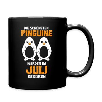 July Birthday Penguin Saying Funny - Full Colour Mug - black - Right