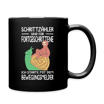 Joggen Geschenk Jogger Laufsport Sport Fitness - Tasse einfarbig - Schwarz - Rechts