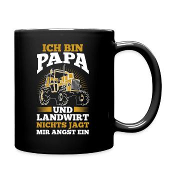 Ich Bin Papa Und Landwirt Nichts Jagt Mir Angst Ei - Tasse einfarbig - Schwarz - Rechts