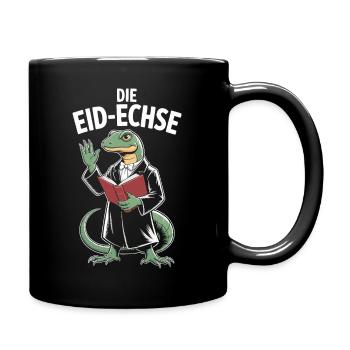 Eid-Echse lustiges Justiz Motiv - Tasse einfarbig - Schwarz - Rechts