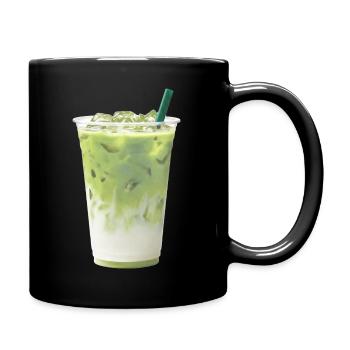 Latte au lait matcha vert frais - Mug uni - noir - Droite