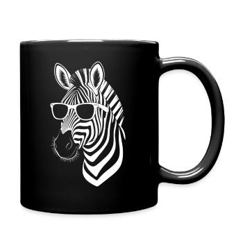 Zebra Spruch Lustiges Zebra Geschenk - Tasse einfarbig - Schwarz - Rechts