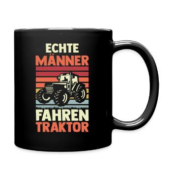 Trecker Landwirt Bauer Traktorfahrer Traktor - Tasse einfarbig - Schwarz - Rechts
