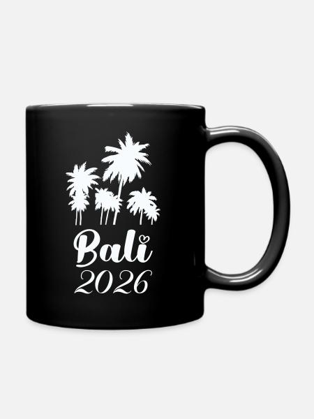Bali Palmen 2026 Tropenlook - Tasse einfarbig - Schwarz