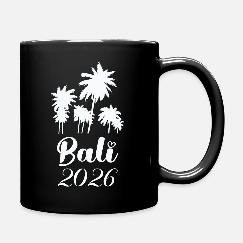 Bali Palmen 2026 Tropenlook - Tasse einfarbig - Schwarz