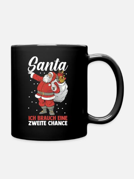 Weihnachtsmann Weihnachtszeit Unartig Weihnachts - Tasse einfarbig - Schwarz