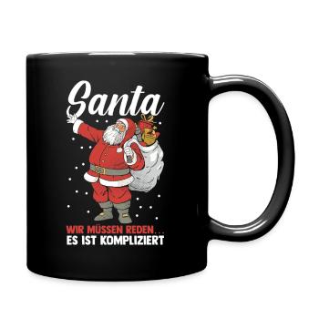 Santa Claus Christmas Time Naughty Christmas - Full Colour Mug - black - Right