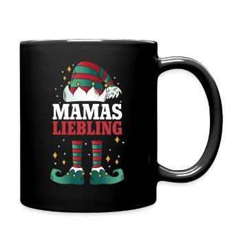 Weihnachten Mamas Liebling - Tasse einfarbig - Schwarz - Rechts