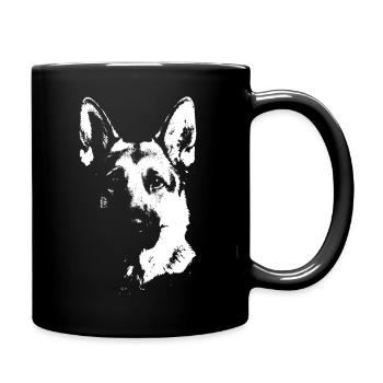 German Shepherd T-shirt – loyal dog protector - Full Colour Mug - black - Right