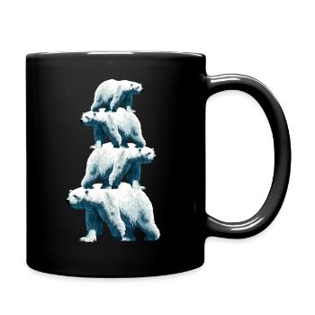 Polar Bear Family Polar Bears - Full Colour Mug - black - Right