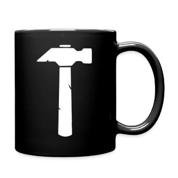 Hammer Werkzeug Icon Minimalistisch - Tasse einfarbig - Schwarz - Rechts