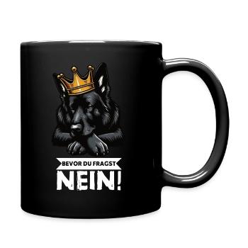 Avant de demander aux chiens de berger noir - Mug uni - noir - Droite
