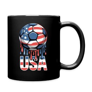 USA Football Passion Drapeau américain - Mug uni - noir - Droite