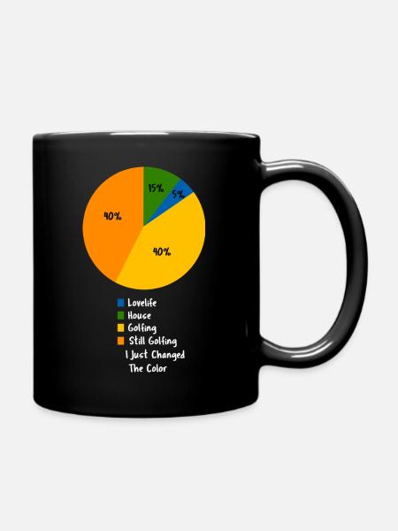 Funny Golfing Pie Chart Hobby Humor Graphic - Full Colour Mug - black